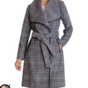 BCBGENERATION Plaid Belted Wrap Coat